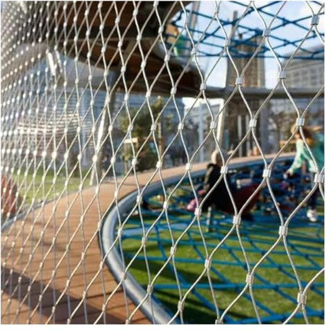 DGAMHF Drahtgitter Verzinkt Flexibles Seilnetz Aus Edelstahl, Absturzsicherungszaun for Große Höhen, 2 Mm Drahtdurchmesser, Maschenloch 5 cm, Treppenschutznetz for Den Kindergarten(2x4m)