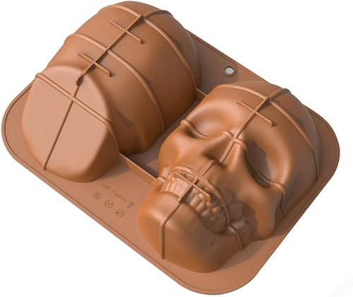 OBEST Large Skull Cake Mold, Skull Silicone Mould Chocalate Maker Molds, 3D DIY Cake Baking Decorations for Halloween Birthday Party Cake Candy, 72956