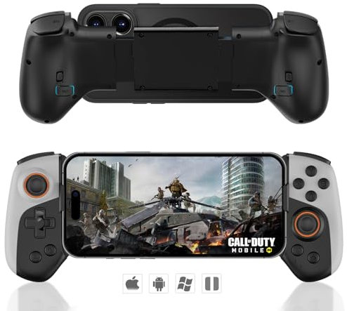 arVin Wireless Gamepad Controller for iPhone/iOS/Android/Samsung Galaxy/Switch/PC, Phone Game Controller with Turbo/Macro Programmable -Direct Play Call of Duty Mobile, Genshin, Diablo, A pple Arcade