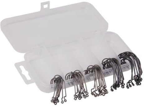 ARVALOLET 50er Box Hochwertige Angelhaken aus Hartstahl, for Weiche Köder und Würmer, Süß- und Salzwasser