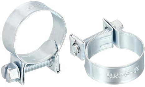 sourcing map 15Pcs Fuel Line Pipe Hose Clamp Clip, 20-22mm Fuel Injection Hose Clamp Adjustable Pipe Hose Clip Tube Clamps for Plumbing Automotive and Industrial