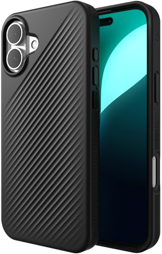 ZAGG Luxe Snap Graphene-Reinforced Case for iPhone 16 Plus [6.7-Inch], MagSafe Compatible, Slim and Comfortable Design, Shockproof Phone Back Cover (Black)