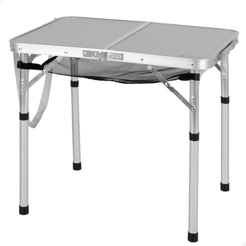 AKTIVE Table Pliante, 60X45X56 cm, Butées Antidérapantes, Panneau Mdf, Structure en Aluminium, Supporte 30 kg, Maille Amovible, Poignée de Transport, Verrouillage de Sécurité, Tables Pliantes, Camping