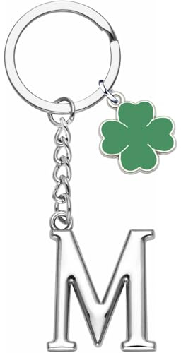 YJYJZX Porte-clés lettre initiale pendentif, porte-clés cadeau amis soeurs, argent A-Z 26 lettre initiale pendentif porte-clés – cadeau femme homme anniversaire, porte-clés