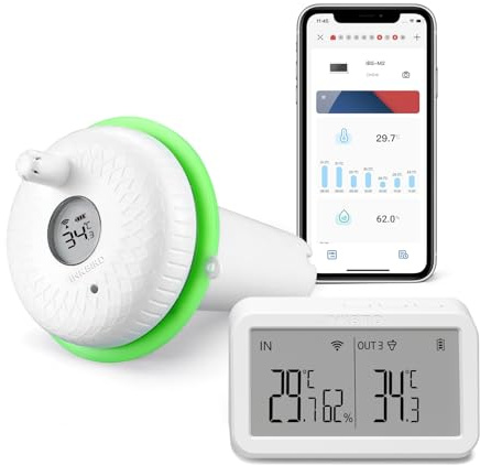 Inkbird WiFi IBS-P02R flyta pooltermometer, med IBS-M2 WiFi Gateway kombinationssats