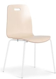 kaiserkraft FRANKEL Chaise Coque Alina | empilable | Lot de 4 | Bouleau/Blanc