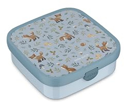 Mepal - Fiambrera Bento Grande Campus Little Dutch - Bento Box para Niños - Incluye 2 cajas Bento extraíbles y Tenedor - Las Cajas Bento son aptas para Microondas - 2x 200 + 1250 ml - Forest Friends