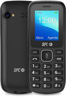 SPC Talk – Telefono cellulare gratuito di facile utilizzo, schermo da 1,8, grande batteria da 800 mAh, radio FM, Dual SIM, torcia e fotocamera posteriore, senza caricabatterie, colore nero