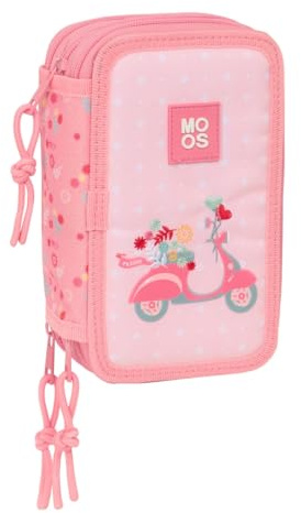 safta Moos Passion - Trousse Scolaire avec 37 Outils Inclus, Trousse pour Enfant, idéale pour Les Enfants de 5 à 14 Ans, Confortable et Polyvalente, qualité et résistance, 12,5 x 5,5 x 19,5 cm,