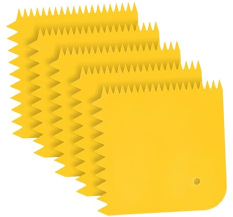 HGZLQKD 5 Pieces Glue Spreader Notch Trowel Lightweight Small Notched Glue Spreader for Epoxy Spackling Paste Applying Glue, Square