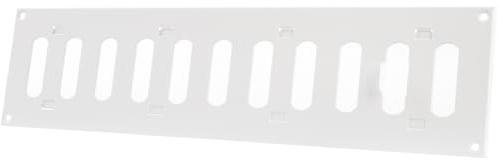 Vent Systems Grille d'aération de 400 x 100 mm / 15,7 x 10,2 pouces - Grille de ventilation métallique blanche réglable - Ventilation d'alimentation en air - Grille métallique - Couvertures/Grilles