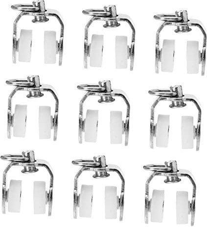 QUMIIRITY 20pcs Cortina Poleas De Riel Cortina Rodillos De Metal Tela De Ruedas Correderas