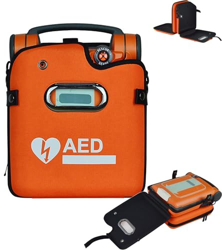 YZRDCXM AED-Defibrillator-Aufbewahrungstasche, robuste AED-Aufbewahrungstasche, medizinische AED-Tasche mit auffälligem orangefarbenem Design, hochdichtes Ripstop- und wasserdichtes Gewebe