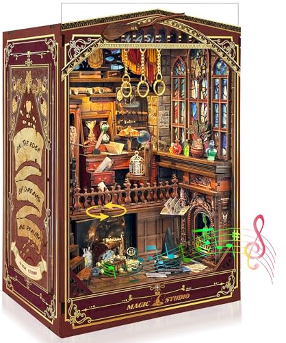 LUMYCE DIY Book Nook Kit: Casas en Miniatura para Montar con Muebles - Maquetas Adultos Decoración Creativa para Estanterías y Luces LED