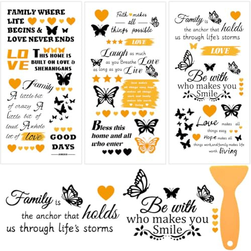 beinkmake 3 Sheets Inspirational Quotes Rub on Transfers for Crafts and Furniture 12×6inch Vintage Scripts Furniture Transfer Stickers for Wood Cabinet Dressers Home Decor