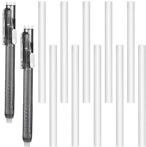 Sknrlko Lot de 12 stylos à effacer mécaniques rétractables de style stylo gomme précise stylo effaceur recharge crayon blanc