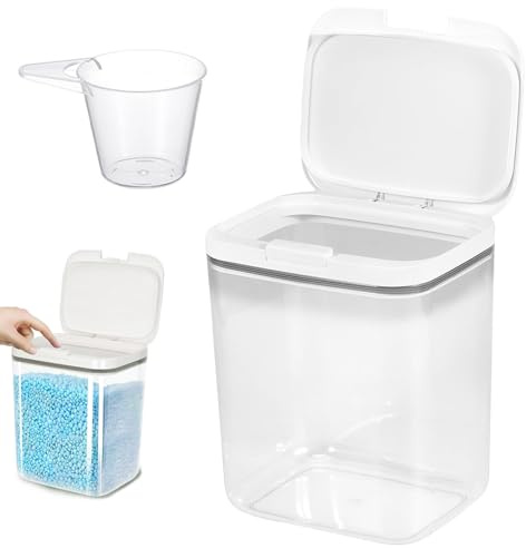 Waschmittel Aufbewahrung, 5,5L Aufbewahrungsbox mit Deckel, Waschpulverbehälter mit Luftdichtem Deckel, Aufbewahrungsbox Schnappverschlüsse, Wäsche Pods Behälter, für Mehl, Wäscheperlen