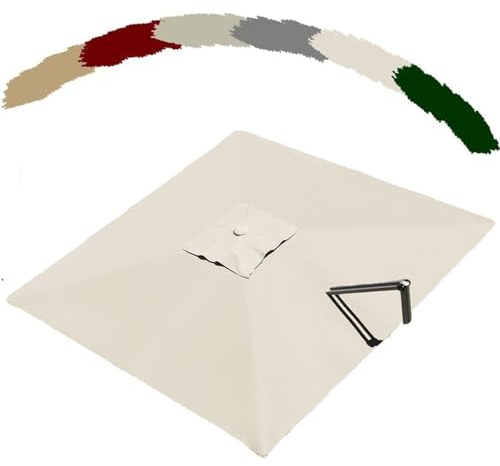 ZYXQQJ Telo di Ricambio per Ombrellone A Sbalzo Rettangolare 8 Stecche 250 300 400cm Copertura di Ricambio per Ombrellone da Giardino(Beige,3x3m/9.8x9.8ft)