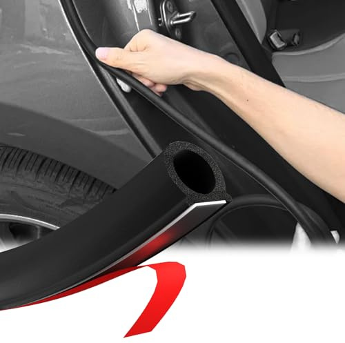 Auto Türdichtung Selbstklebend Gummidichtung, 4M D-Form Gummi Kantenschutz Fensterdichtung, Schallschutz Wasserdicht Universal Gummidichtung Autotür für PKW, Transporter, Oldtimer