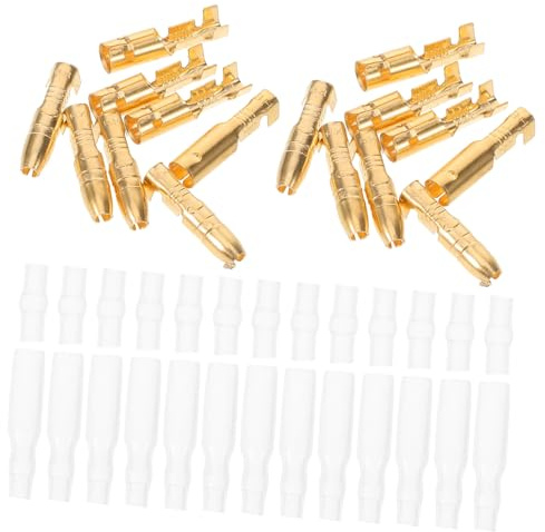 ROMISBABA 50 set Connettori Terminali Maschio e Femmina in Ottone con Isolamento Terminali Crimpare per Fili Auto con Guaina Protettiva Isolante Connessione Sicura e Duratura