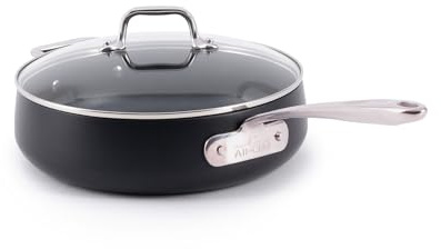 All-Clad HA1 Expert Hard Anodized Nonstick Sauté Pan with Lid (4 Qt, 12) Dishwasher-Friendly, Oven-Safe Up to 500°F & Compatible with All Stovetops (Gas, Electric & Induction) - Black