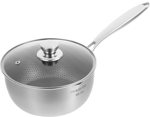 TOYZFRIENDY 1 Cacerola Pequeña de Acero Inoxidable para Fideos y Sopas, Reforzado, Distribución Uniforme del Calor, Apta para Cocinar al Vapor, Hervir y Freír, Adecuado para Cocina Doméstica