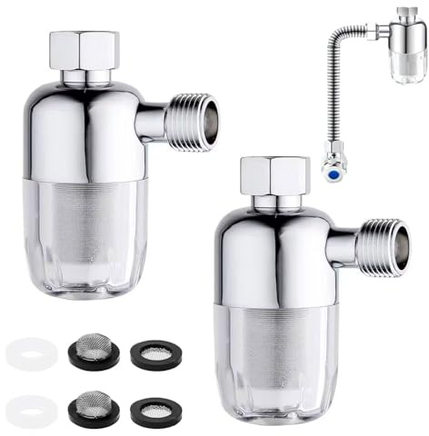 JDCMEI 2 Pièces Filtre Douche 1/2, Filtre à Eau de Douche, Anti Calcaire Filtre à Eau, Filtre Efficacement les Impuretés dans l'eau, Filtres Réutilisable pour Douche Robinet Chauffe Eau