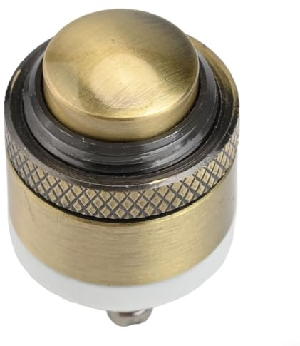 BlissfulAbode Pulsante rotondo in ottone per campanello da 16 mm, dimensione del foro per unità di controllo accessi 36VDC 2A Valutazione massima interruttore momentaneo a spinta IK06 nominale