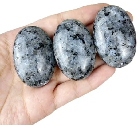 Hermoso Piedra de palma de cristal de larvikita natural for yoga y meditación - 1 pieza de cuarzo con piedra preciosa ShimmerStone