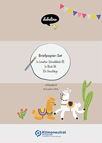 Briefpapier-Set für Kinder: Lama/ Alpaka