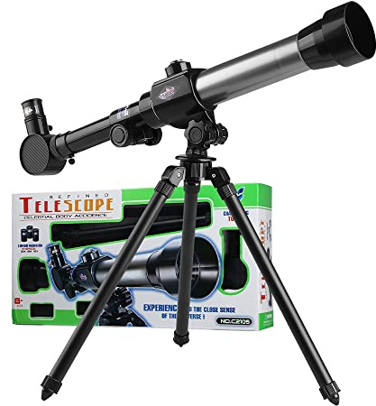 HONPHIER Télescope Astronomique Enfant 20X-30X-40X Astronomique Télescope pour Enfants, Jouet Set avec Trépied