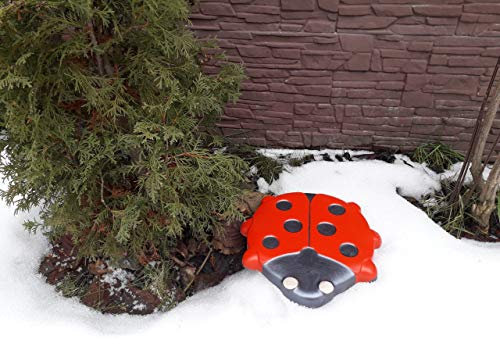 Betonex - Stampo per calpestio in cemento con coccinella, in ABS, per sentiero da giardino, #S49 (grande 39,5 cm)