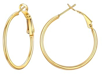 Prities Créoles Femme Doré Hoop Earring Anneaux Oreilles Acier Inoxydable