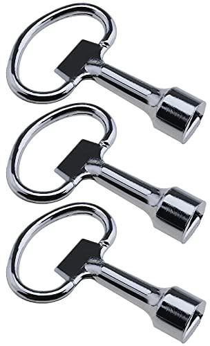 3 x Dreieck Elektrischer Schrank Dreieck Steckschlüssel aus Zinklegierung 13 x 8 x 2 mm für Wasserzähler Gas Box Silber