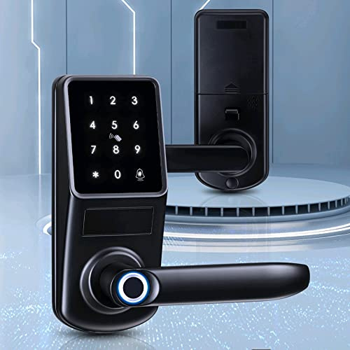 zemismart WiFi BLE Fingerabdruck Smart Türschloss Türklingel Home Security Elektronisches Türschloss Tuya App Fernbedienung Schlüssellose intelligente Sicherheitsschloss(60/70 Einzelriegel)