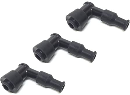 3x Zündkerzenstecker 90 Grad abgewinkelt, wasserdicht – passend für Roller, Scooter, Mofa, Moped, Mokick 2T