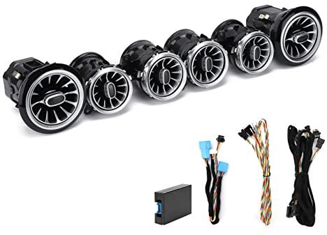 W213 Umgebung 6pcs 64 Color Lüftungsdüsen led Front LED Turbine Air Vent Umgebungslicht Kit Ersatz Zubehörteil Passend für E-Klasse W213 C238 2017-2021