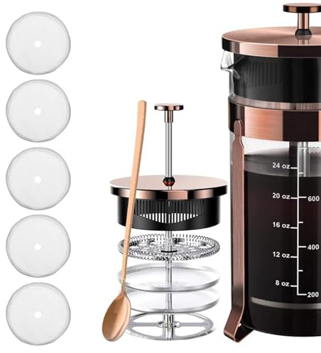 Filtres à mailles en acier inoxydable, lot de 5 tamis fins 80 mailles pour cafetière à piston 350 ml