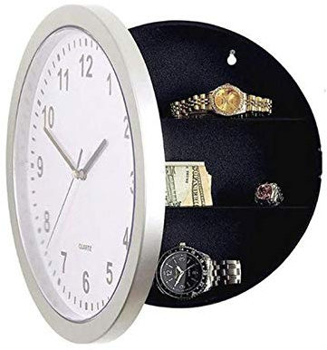 Bumdenuu Caja Fuerte Reloj Cajas Fuertes Secretas Oculta Reloj De Pared para Escondite Secreto Dinero en Efectivo Joyas Caja De Almacenamiento De Compartimiento De Reloj De Pared
