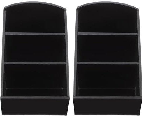 Acryl Teebeutel Organizer - Schwarzer Zuckerbeutelhalter Für Arbeitsplatte, Kaffee Bar, Hotel, Zuhause - 2 Stück 12.5 X 25.5 X 9 Cm