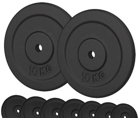 G5 HT SPORT Hantelscheiben aus Gusseisen, Lochdurchmesser: 25 mm, für Fitnessstudio und Heim-Gymnastik, von 0,5 bis 20 kg, für Hanteln und Langhanteln