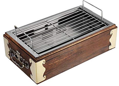 Holz Edelstahl BBQ Grill Lebensmittel Grill Kochen Werkzeuge Holzkohlegrill Herd Camping BBQ Werkzeuge Küche Zubehör