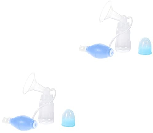 Healeved 2sets Portatile Tiralatte Raccoglitore Per Latte e Facile Usare Adatto Per Ragazza Colore Blu Materiali Sicuri
