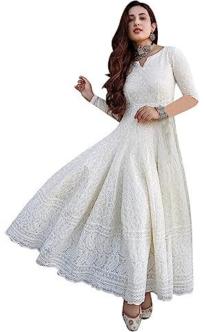 LookMark Abito lungo Kurti Kari Chiken Kari di colore bianco delle donne delle donne & della ragazza (K1113-XXL), bianco, XXL