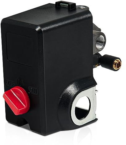 AUTOBABA Pressure Switch Compatible with Condor MDR 11/11 EA 26 AMPS 120/240 Volts 120-155 PSI 4 Port with Bleeder 220 Volts 110 Volts