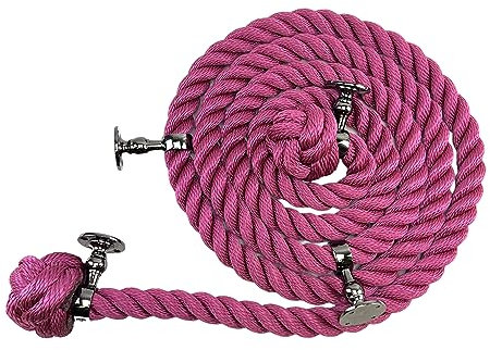 40mm Synthetic Maroon Bannister Handrail Stair Rope x 11 Foot c/w 4 Standard Gun Metal Black Fittings