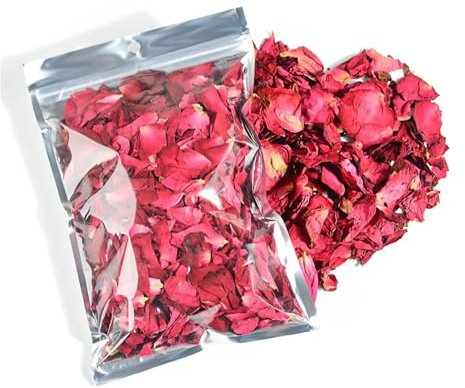 AMPUTEE Pétalos de Rosa Secos Naturales, pétalos de Rosa for baño, Fiesta de Boda, Ducha, Boda, Confeti, pétalos, Flores secas (Color : 50g)