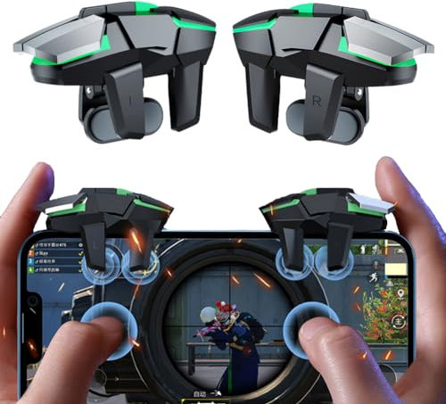 Ozkak PUBG Mobile Trigger Game Controller 4 Triggers L1R1 L2R2, Gaming Joystick Gamepad Compatible with Mobile Phone Android iPhone iOS【1 pair】