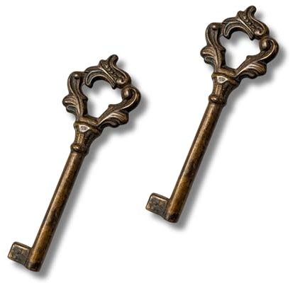BricoShopping Schlüssel Für Möbel In Armen Kunst Und Moderne Klassische Antike Schränke Universal Schlüssel Stil Für Messing Schrankschloss Antike Kartenschlüssel Schublade (BS0317, Antikes Messing)