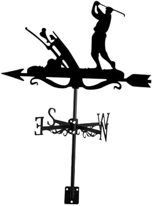 Folpus Wind Direction Indicator,Metal Wind Vane Outdoor Pole Mount Golfing Garden Weathervane Wind Measuring Tool for Porch Shed